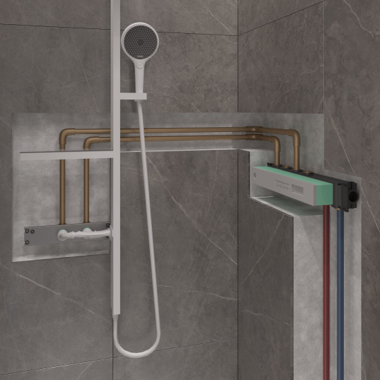 Смеситель для душа Hansgrohe RainSelect 15380700 термостат, белый матовый
