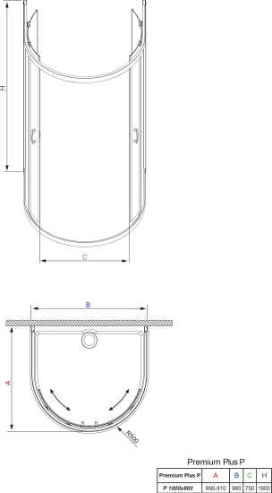 Душевой уголок Radaway Premium Plus P 100x90x190 прозрачное стекло