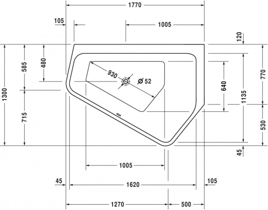 Акриловая ванна Duravit Paiova 5 177x130 DX 700391000000000