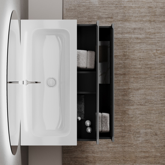 Тумба с раковиной Sancos Folk 100 Grey soft