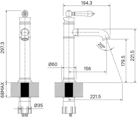Смеситель для раковины Iddis Oxford OXFSB01i01