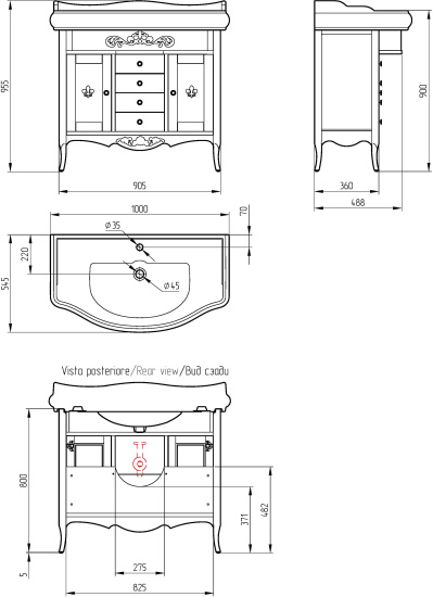 Тумба с раковиной Migliore Bella 100 decape sabbia