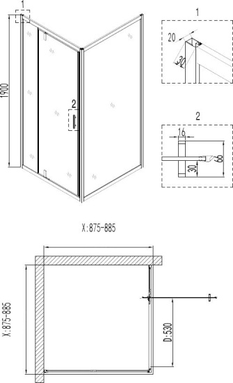 Душевое ограждение Niagara Nova NG-6601-08