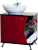 Тумба под раковину Bellezza Рио 70 L красная с черным Тумба под раковину Bellezza Рио 70 L красная с черным