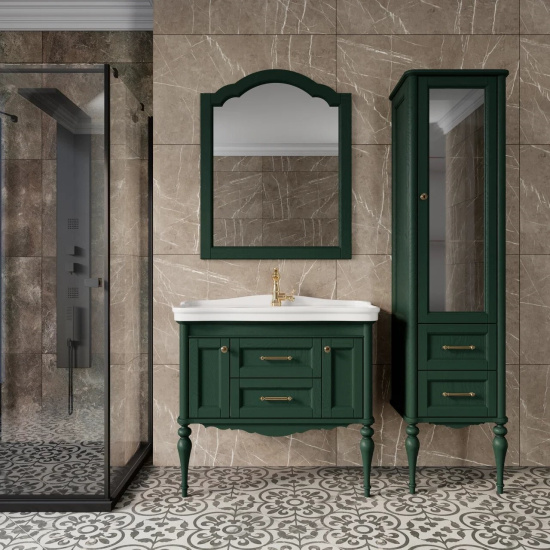 Пенал ValenHouse Эстетика 60 R зеленый, фурнитура золото