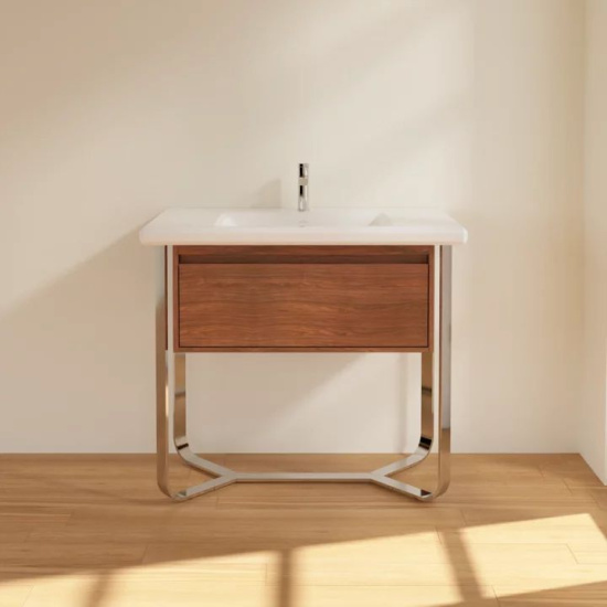 Мебель для ванной Villeroy & Boch Antheus american walnut, с подставкой из глянцевой стали