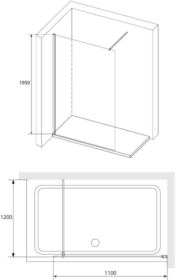 Душевая перегородка RGW WA-010 110x200, стекло прозрачное