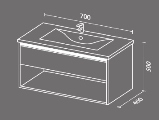 Мебель для ванной Sanvit Контур 70 белый глянец/манзония кофейная