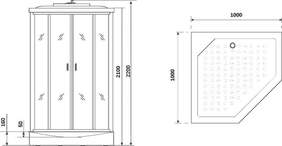 Душевая кабина Niagara Premium NG-6902-01GD Black 100x100