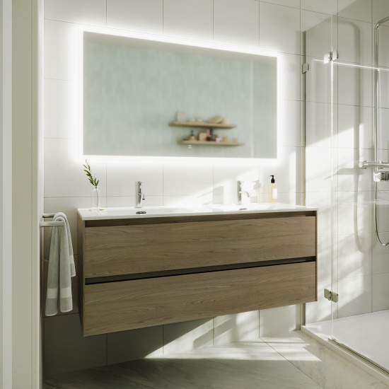 Тумба с раковиной Sancos Cento 120 двойная, карпатская ель