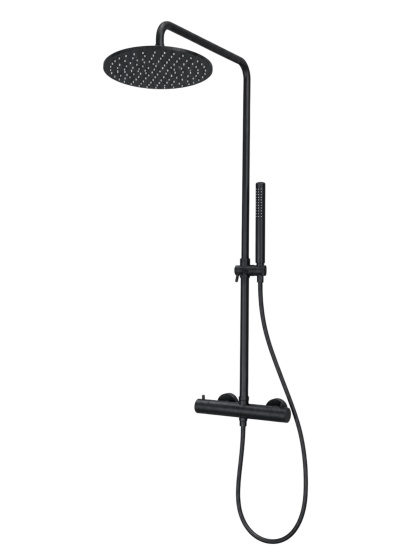 Душевая стойка Fiore Kevon Black Matt 44NN0932 термостат, черная