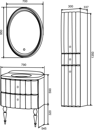 Мебель для ванной Aima Design Pearl 70 white