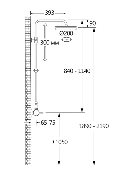 Душевая стойка AQUAme AQM8001MB
