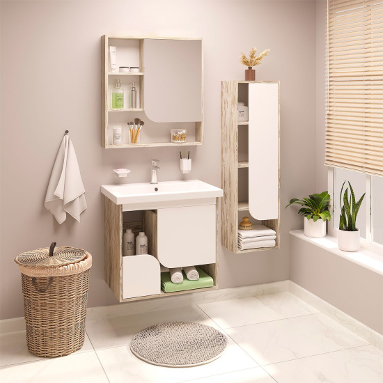 Тумба с раковиной Runo Сити 70 дуб скандинавский