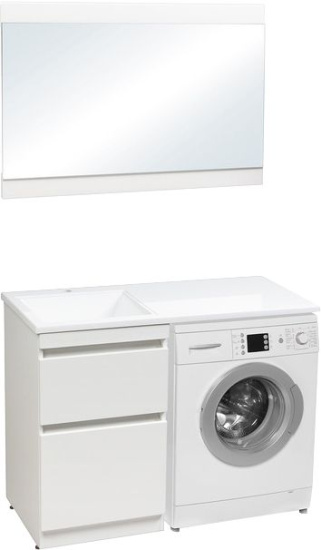 Тумба с раковиной Style Line Даллас 120 L Люкс Plus напольная, белая