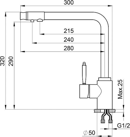 Смеситель для кухни Granula GR-2301 графит
