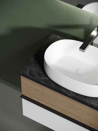 Тумба с раковиной Sancos Delta 80 дуб светлый/белый, DL80W