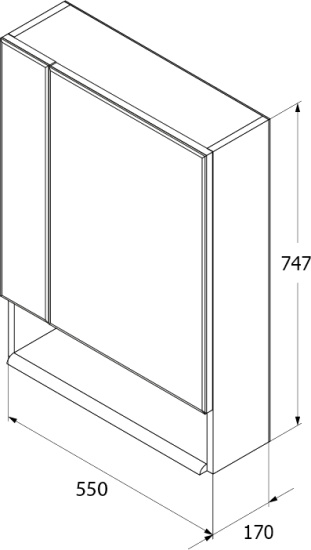 Зеркало-шкаф Iddis Carlow 55