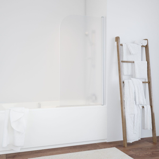 Шторка на ванну Vegas Glass EV 76 01 10 R профиль белый, стекло сатин