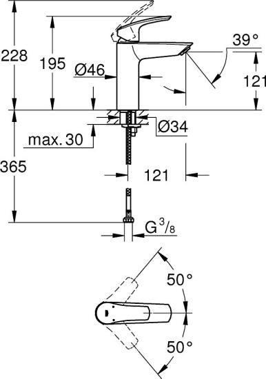 Смеситель для раковины Grohe Eurosmart 23324003