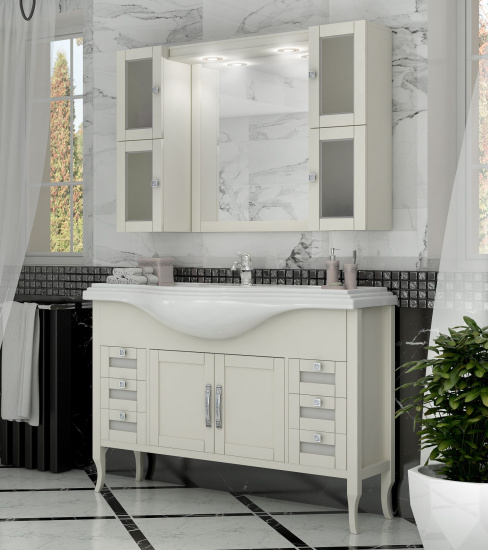 Тумба с раковиной Opadiris Мираж 120 слоновая кость