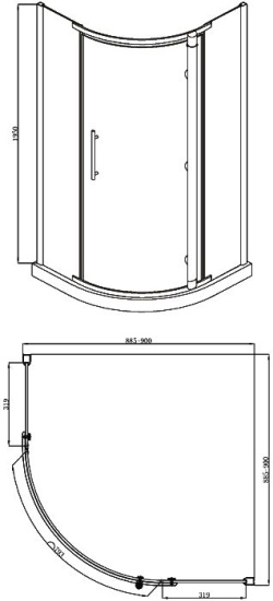 Душевой уголок Bravat Blackline BS090.1110A 90х90х195