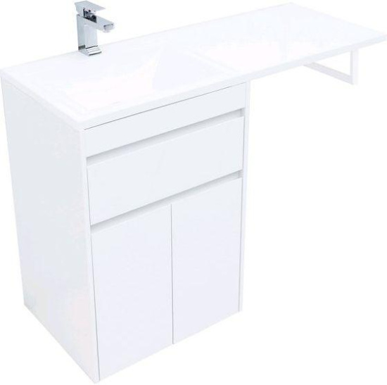 Тумба с раковиной Aquanet Токио 120 L белая напольная, 1 ящик, 2 дверцы