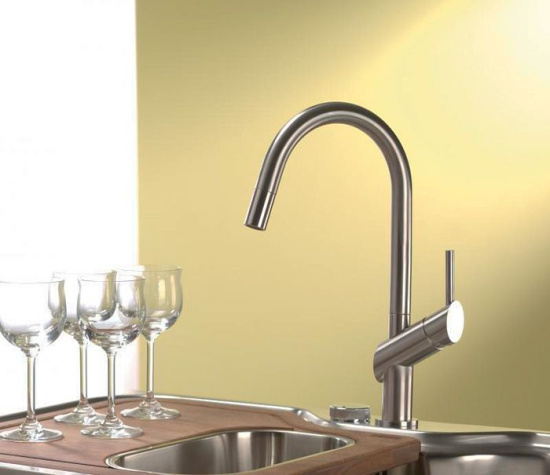 Смеситель для кухни Webert Habitat HB940302 сталь с душем
