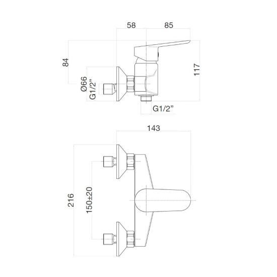 Смеситель для душа Webert Sax Evolution SE870101560, черный