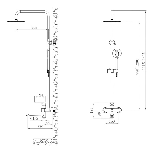 Душевая стойка Esko Orlando ST250OL
