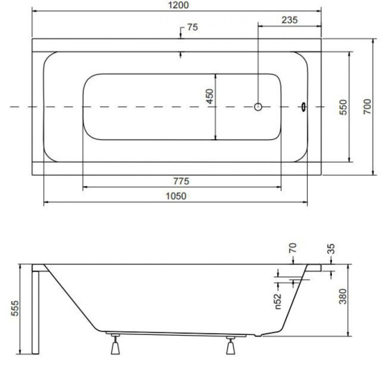 Акриловая ванна Besco Modern 120