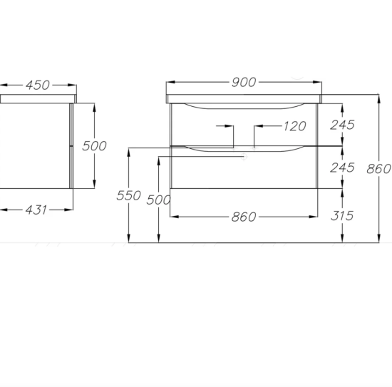 Тумба с раковиной Opadiris Элеганс 90
