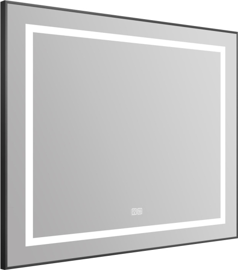 Зеркало BelBagno Kraft SPC-KRAFT-885-785-TCH-WARM-NERO черное, с подсветкой и подогревом