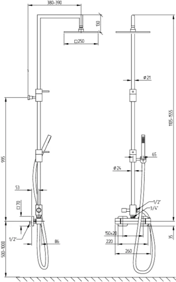 Душевая стойка Migliore Kvant 31859