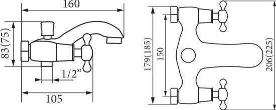 Смеситель для ванны Veragio Agatha VR.AGT-3702.CR хром