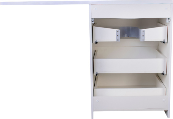 Тумба с раковиной Style Line Даллас 120 L Люкс Plus, напольная, 3 ящика