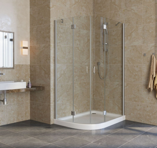 Душевой уголок Vegas Glass AFS-F Lux 120*80 07 01 R профиль матовый хром, стекло прозрачное
