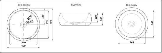 Накладная раковина CeramaLux 5004BW