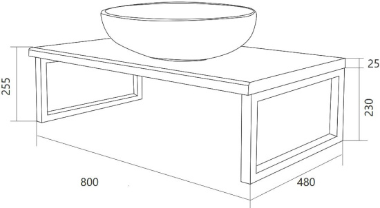 Столешница с раковиной 1MarKa Grunge Loft 80 бетон темно-серый