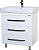 Тумба под раковину Bellezza Рокко 80 белая напольная 3 ящика