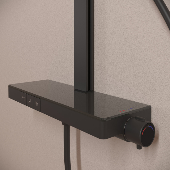 Душевая стойка Sancos Vos SC6100MB термостат, черная матовая