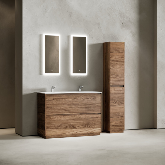 Тумба с раковиной Sancos Libra Floor 120 дуб чарльстон, двойная раковина, напольная