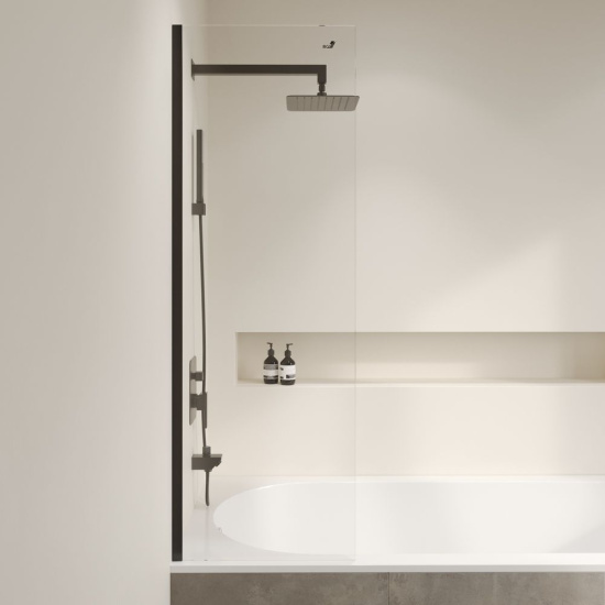 Шторка на ванну RGW Screens SC-056B 300х1500 профиль черный, стекло прозрачное