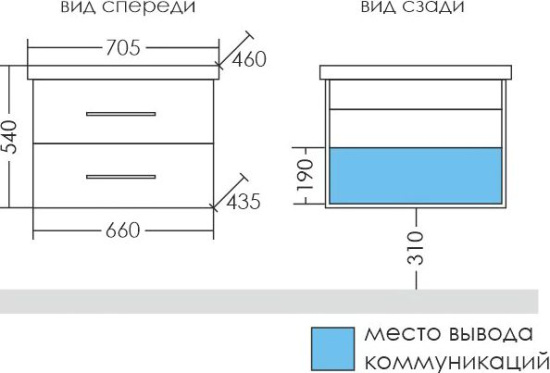 Мебель для ванной СанТа Омега 70 подвесная