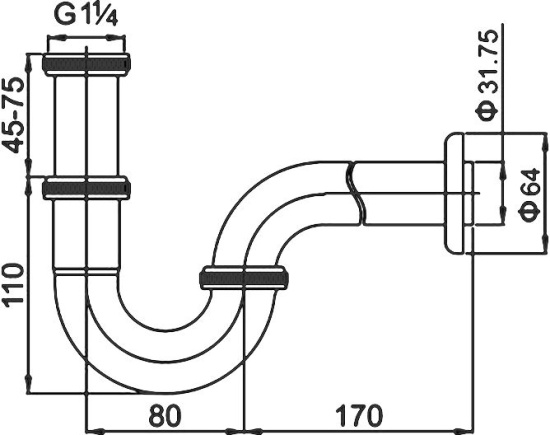 Сифон для раковины Cezares CZR-STC-02 бронза