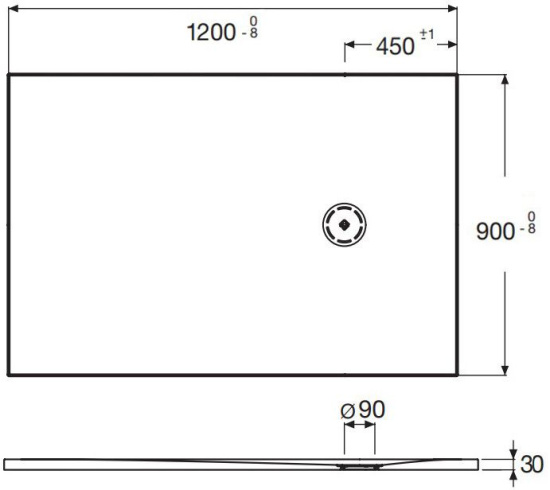 Поддон для душа Jacob Delafon Singulier 120х90 серый сланец с сифоном
