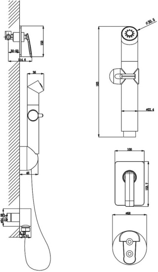Гигиенический душ Lemark Bellario LM6819C со смесителем, с внутренней частью