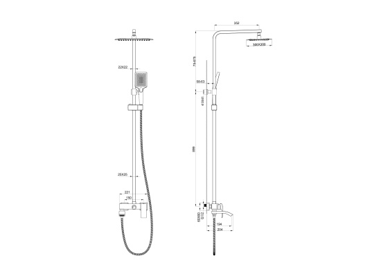 Душевая стойка Wonzon & Woghand Fit WW-88739009-MB