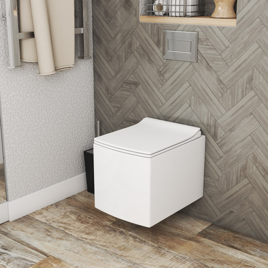 Инсталляция Geberit Duofix Delta 458.103.21.1 с кнопкой смыва + унитаз подвесной OWL 1975 Cube Cirkel-H OWLT190803