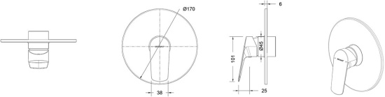 Смеситель для душа Bravat Rhein PB8429564BW-ENG